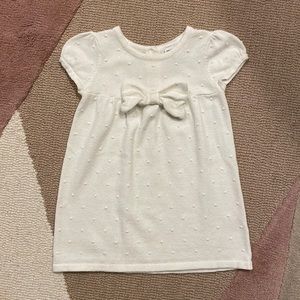 Janie and Jack white tunic dress with bow